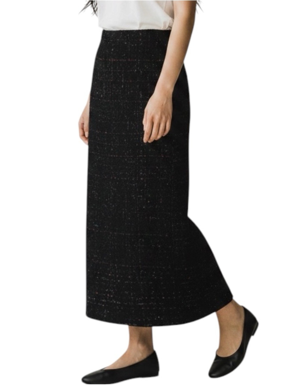 Jessica Howard Black Red Tweed Midi Skirt NWOT Size 6 Retro Chic